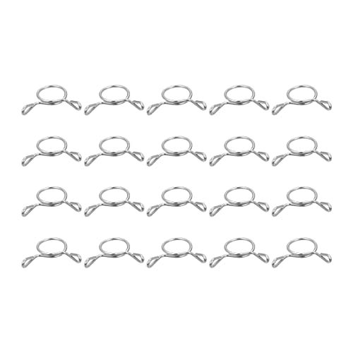 uxcell Fuel Line Hose Clips, 20pcs 10mm ID Fit 11-11.5mm OD Hose 304 Stainless Steel Water Pipe Air Tubing Spring Hose Clamps for Motorcycle Scooter - size: 10mm