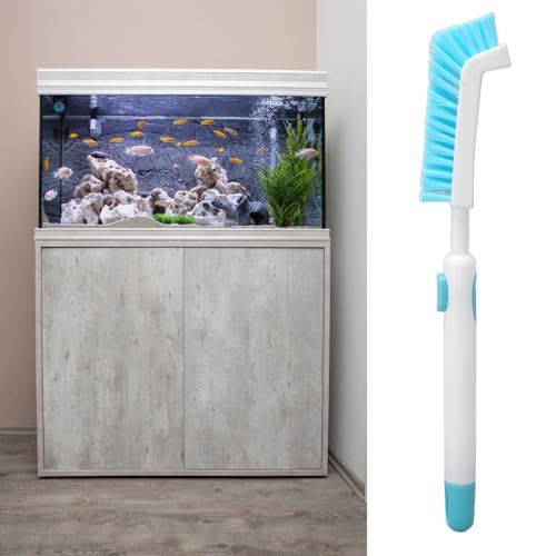 Blue ABS Fish Tank Cleaning Brush Multi-Function Cleaning Moderate Hardness Retractable Aquarium Care Brush