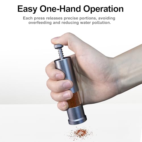 FZONE Aquarium Fish Feeder, Press-to-Feed Fish Food Dispenser for Aquariums