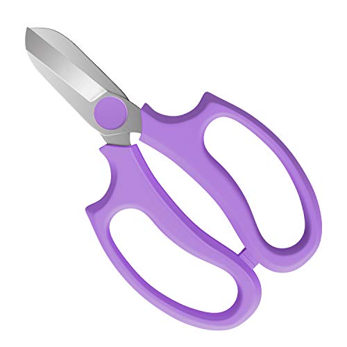 Housolution Flower Scissors, Strong Floral Shears, Premium Steel Garden Pruning Shears Floral Fruits Leaf Scissors Hand Pruner Snip Trimming Tool for Gardening Flower Arrangement, Purple - color: Purple, size: 1 Pack