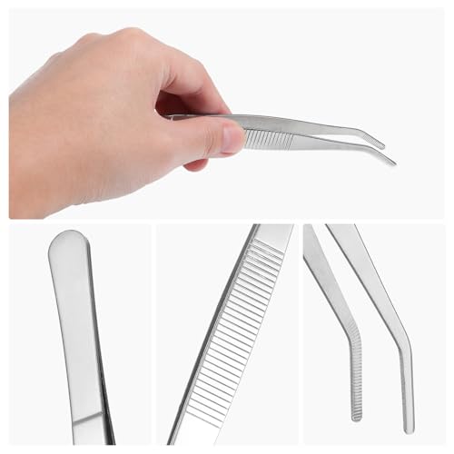 5pcs Stainless Steel Garden Tweezers Set, Precision Long Plant Tweezers for Succulent Bonsai Terrarium Craft Aquarium Gardening Tools