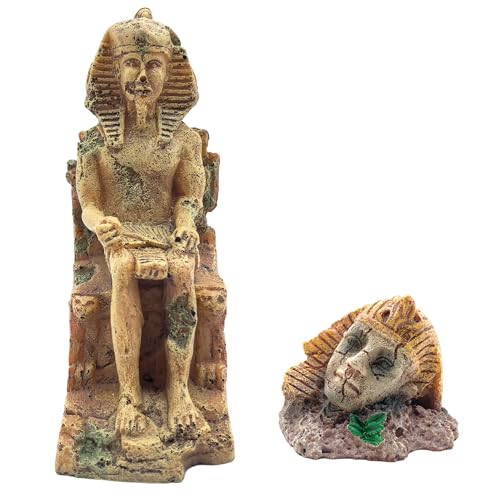 M2cbridge Aquarium Decor Castle Shipwreck Ornament Underwater Landscape(Egyptian Pharaohs) - color: Egyptian Pharaohs