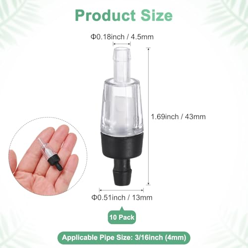 M METERXITY 24-Pack Aquarium Air Check Valve, Plastic One Way Non-Return Valves Air Valve Air Tubing Accessories Air Pump Accessories for 3/16" Airline Tubing Fish Tank [Black White]