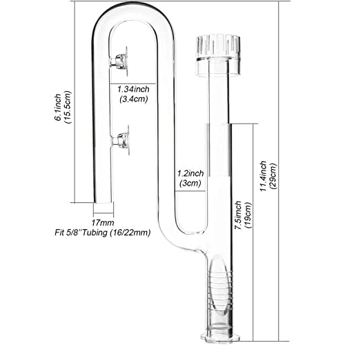 FZONE Aquatic Glass Lily Pipe Set with Skimmer Inflow and Outflow for Aquarium Filter 5/8''(16/22mm) Tubing