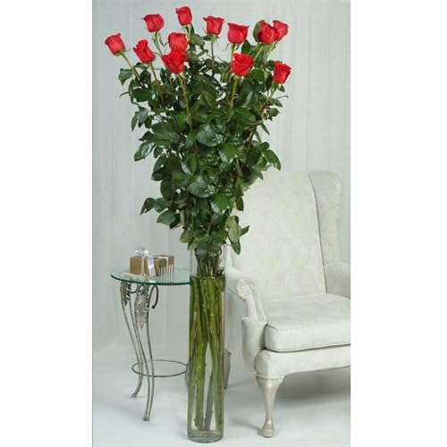 WGVI Quality Thick Weighted Tall Clear Cylinder Glass Vases, 4" W x 18" H, Flower Arrangement Floating Candle Holders Wedding Centerpieces Event Floral Container Artistic Display Home Decor, 1 Piece - size: 4"x18"H