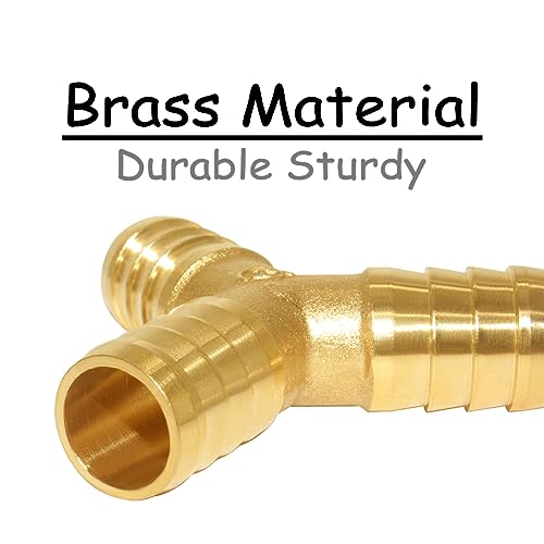 Uenede 3PCS Solid Brass 1/2"OD Barb Fitting Y 3-Way Union Intersection Barbed Hose Fittings for Water/Oil/Gas - size: 1/2" Barb, style: Y (3 Way)