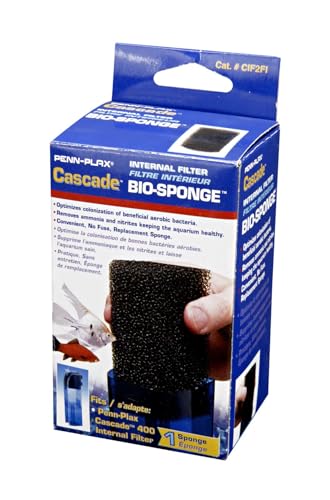 Penn-Plax Cascade 400 GPH Filter Replacement for CIF2 Filter. Bio-Sponge (1 Sponge) – Provides Physical and Biological Filtration for Freshwater and Saltwater Aquariums - size: Cascade 400 Replacement Bio-Sponge