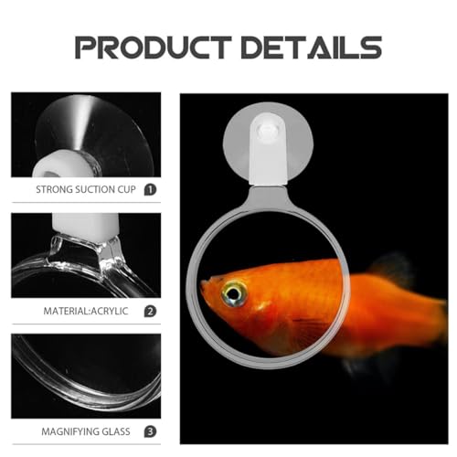 4pcs Acrylic Fish Tank Glass with Cup Enhanced Viewing for Aquariums Reptile Tanks and -Landscapes User-Friendly Design for Seniors and Clear Observation of Creatures