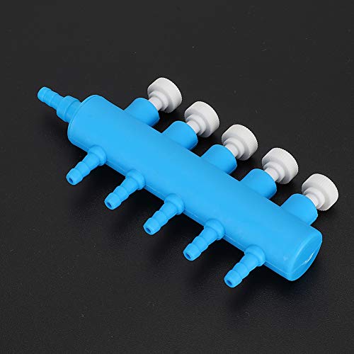 2PCS Air Distributor Plastic Fish Splitter Aquarium Air Control Lever Valve Distributor Control Air Pump Accessories with Valve - color: 5 Way
