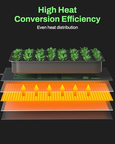 BN-LINK Durable Seedling Heat Mats for Seed Starting 10" x 20.75", 4 Pack Waterproof Warming Mat for Plants Germination, Plant Heating Pad for Indoor Growing, Hydroponic, Greenhouse, ETL Listed - size: 10x20.75 4 Pack