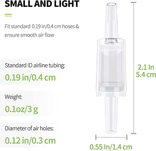 Pawfly Aquarium Check Valves Plastic One Way Non-Return Check Valve for Fish Tank - color: Clear