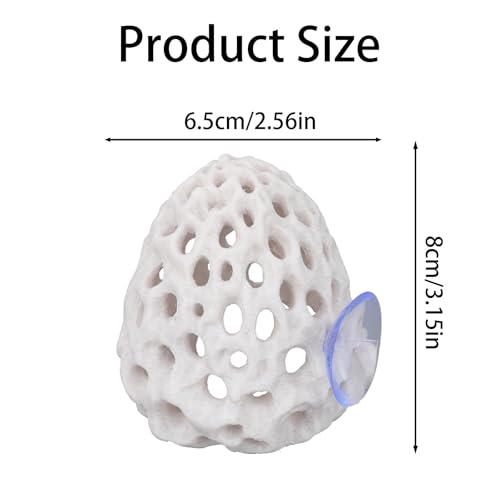 Shrimp Hides for Aquarium, Multi-Hole Shrimp Dome Hide with Suction Cup Coral Design Betta Fish Toys Fish Tank Accessories for Guppy and More Hiding Resting (White)