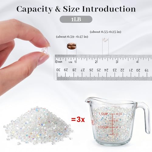 DomeStar 4200PCS Mini Clear Fake Ice for Vase Fillers, Iridescent Acrylic Fake Diamonds Gems for Centerpiece Fish Tank Table Scatter Photography Props Display Decor (0.23 * 0.33) - color: Iridescent