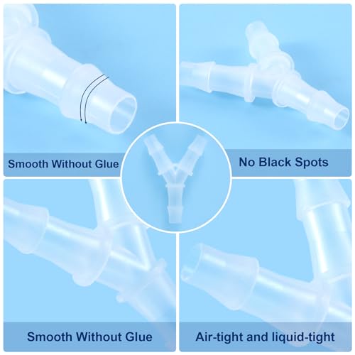 PAGOW 8 Pcs Hose Barb Fitting, 1/4" Plastic Hose Barb Tee 3 Way Y Shape Barbed Fitting for Air Line Tubing Pipe, Oxygen Tubing Pipe, Household Fuel, Gas, Water - size: 1/4" (8 Pcs)