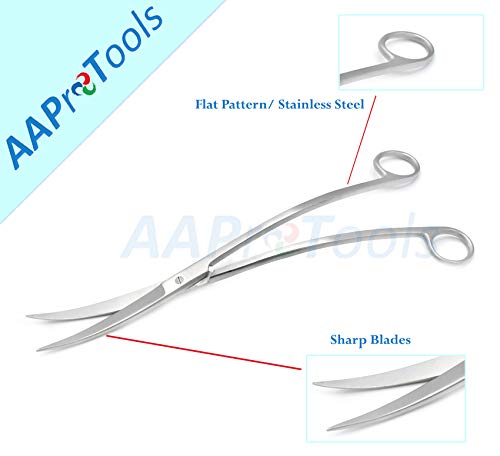 12” Wave Scissors Stainless Steel with Chrome Finish Perfect for Aquarium Tank| Aquarium Plant Tool