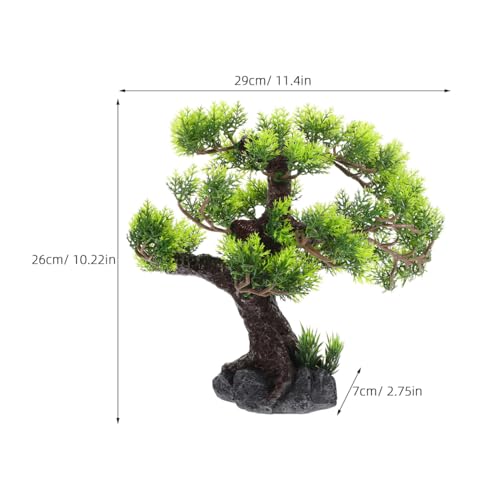 Healeved Landscaping Tree Resin Tree for Decor Resin Ornament Fish Tank Decor Craft for Fish Tank Aquarium Plant Fake Bonsai Simulation Plant Garden Decor - color: Green, size: 29 x 26 cm