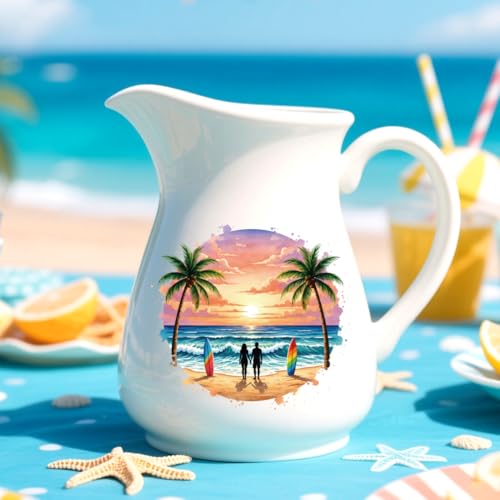 Peacoblue 18 Sheets Rub on Transfers for Crafts, Seaside Summer Scenery 3.6"x3.9" UV DTF Cup Wraps Waterproof Cold Transfers Stickers for Wood Glass Metal Cup Tumblers Mirrors Mugs Home Decor - style: Seaside Summer Scenery