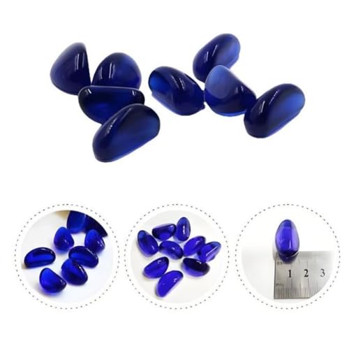 Hewnda Glass Stones, 1Lb/460g Dark Blue Pebbles, Aquarium Gravel for Fish Tank Decorative Vase Filling