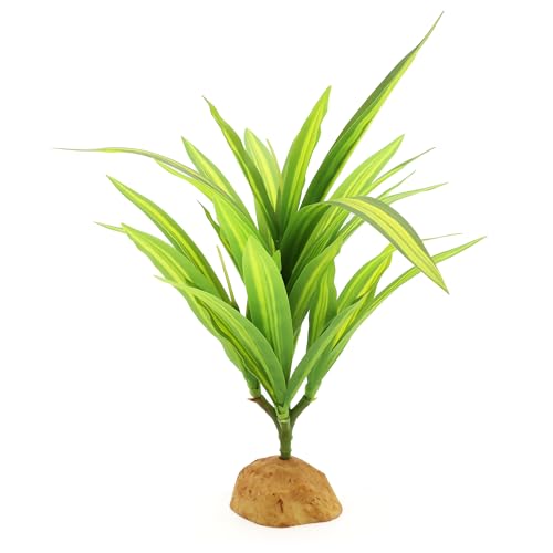 2 pcs Reptile Silk Plants - Premium Aquarium & Terrarium Decor,Artificial Plants for Fish Tanks, Geckos, Bearded Dragons, Snakes, Turtles, and Lizards Habitats - Durable, Non-Toxic, Easy Maintenance