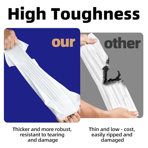 100pcs Poly Mailers 10x13 for Ecommerce Shipping,Online Retail Packaging,Business Mailing,PE Tear Resistant Waterproof Adhesive Self Seal Bag Envelopes,Clothing Package,Large,White - color: White, size: 10" x 13"100pcs