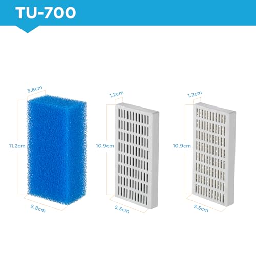 Replacement Cartridge for Aquarium UV Filter TU-700 with Aquarium Filter Foam, Active Carbon and Ceramic Ring(TU700-S) - size: Replacement Filter Sponge(TU-700)