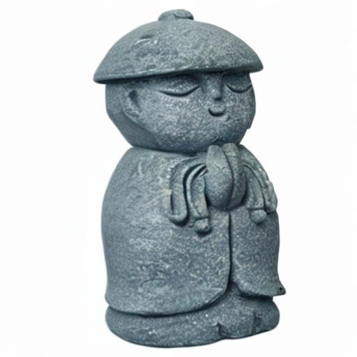 livelyfish Japanese Buddha Bosatsu Feng Shui Praying Monk Statue Sandstone Happy/Smiling Miniature Figurine Ornament for Fish Tank Aquarium Home Garden Decoration (1) - size: 1