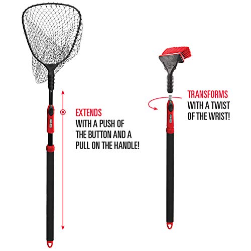 EGO S2 Slider Fishing Net Handle | Adjustable Extension Handle, Minimal Water Drag Design, Ergonomic Foam Grip for Landing Nets - size: 18" to 36" Handle, 17" x 19" Hoop, style: Nylon