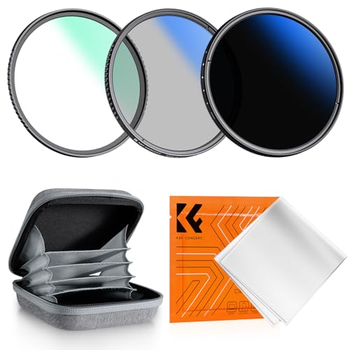 K&F Concept 58mm UV/CPL/ND2-400 Lens Filters Kit (3 PCS)-18 Multi-Layer Coatings, UV + Polarizer + Variable ND Lens Filters Kit (1-9 Stops) + Cleaning Cloth+ Filter Pouch for Camera Lens (K-Series) - size: 58mm