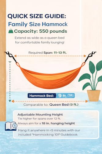 Handwoven Hammock by Yellow Leaf Hammocks - Family Size, Fits 2+ PPL, 550lb max - Weathersafe, Super Strong, Easy to Hang, Ultra Soft, Artisan Made - Color: Red - Orange - color: Sedona- Red and Orange, size: Fits 1-2+ People (550 lb. Capacity)