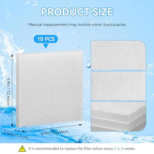 Magluv C3 Poly Foam Pad Fit for Fluval C3 Power Filter White Filter Foam Aquarium Filter Pad Media Replacement, 10-Pack (C3) - color: C3