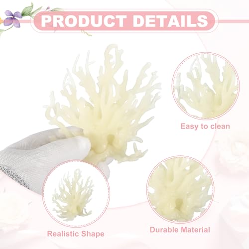 Aquarium Coral Decoration, Fish Tank Decorations Fish Tank Coral Ornaments, 4.9x2x4.3 Inch, (Glowing Beige, 1 Pcs), Intended for Aquarium Landscaping Decor - color: Glowing Beige, size: 4.9x2x4.3 Inch