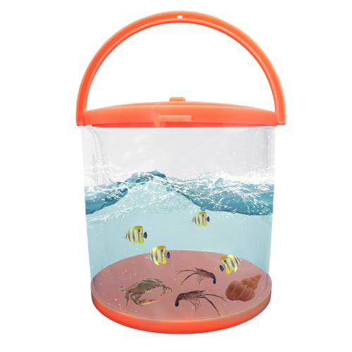 Foldable Small Aquarium, Portable Fish Tank, Fish Transport Container, Plasitc Fish Bowl, Beginner Tank, Great Concept for Catching and Release Critters, Beach, Pool and Lake - color: Red, size: Small