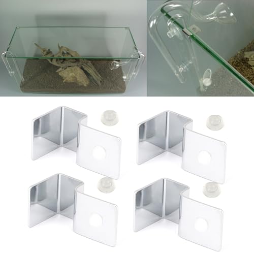 Fish Tank Support Bracket 4Pcs Stainless Steel Aquarium Glass Cover Clip 8mm Anti Slip Fish Tank Lid Holder for Aquarium Glass Cover (10mm (4 Pieces/Set)) - size: 10mm (4 pieces/set)