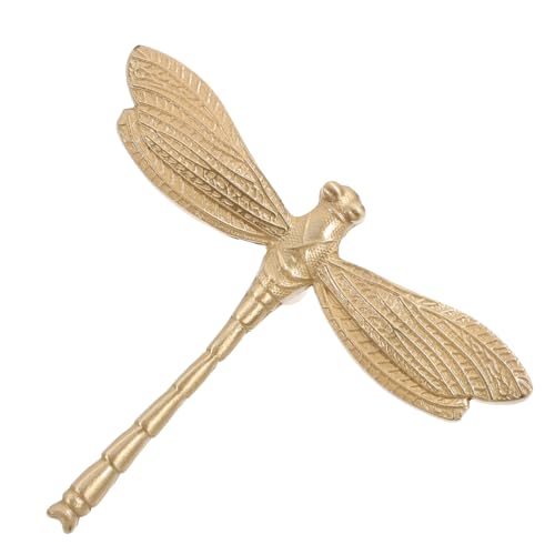 Veemoon Antique Cabinet Door Handles Knob Pulls for Drawer Brass Dragonfly Knobs Modern Drawer Pulls Vintage Style Furniture Handles - color: Yellow