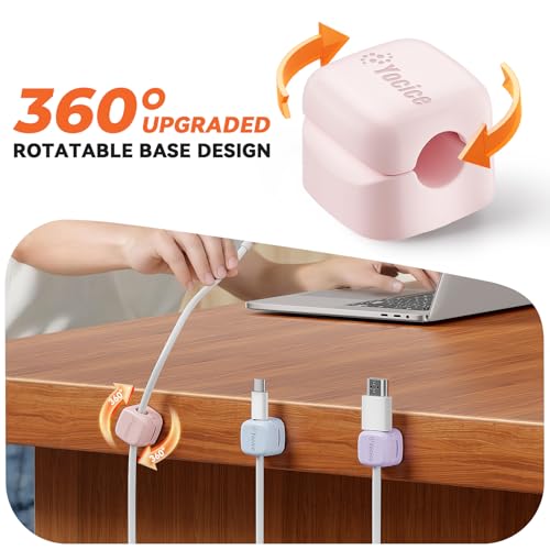 12Pack Rotatable Cord Organizer,Spring Cable Clips Desk Cable Management Cord Holder Adhesive Phone Charger Cord Clips for Home Office Car Wall Nightstand Accessories, Multicolor - color: Multicolor, size: 12Pack