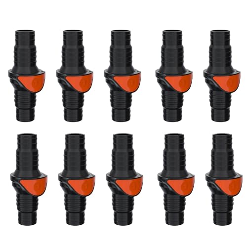 SEAFLO in-Line/ 90° Quick Disconnect Non-Return Check Valve PA6+GF+POM Construction, Anti-Backflow Design, Versatile Applications (Choose Size and Style) - size: 10 Pack, style: Inline Straight 1-1/4"-1½"