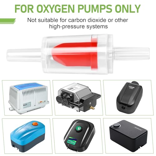 8Pcs 3/16 Inch Aquarium Check Valves Plastic One Way Non-Return Check Valve for Fish Tank,Red (QVY09003)