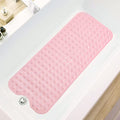 TEESHLY Bath Tub and Shower Mats, Non-Slip 39 x 16 Inch Extra Long Bathtub Mat, Machine Washable BathMat with Drain Holes, Suction Cups for Bathroom (Opaque Pink) - color: Opaque Pink