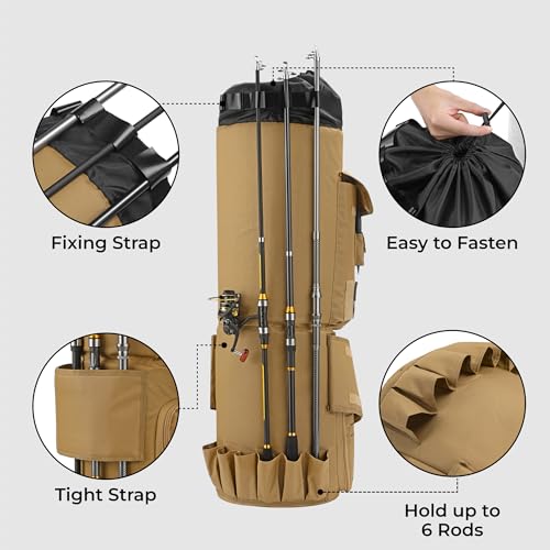 Tough Outfitters Fishing Rod Case - Fishing Pole Case for Travel & Storage - Pole Carrier Bag with Adjustable Shoulder Strap