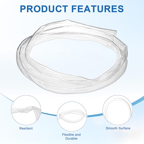 M METERXITY Vinyl Tubing 16mm ID x 19mm OD 10ft Flexible Plastic Tube with 2 Hose Ties, Lightweight Hybrid PVC Hose for Water Gardening/Airline/Aquarium Tubing [Clear] - size: 16mm ID x 10ft