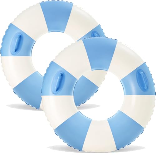 2 PCS Inflatable Pool Floats for Swimming Pool Party Lake Beach Adults - Floaties Pool Tubes Swim Rings Tubes Floaties for Beach Pool Party Decorations - color: Blue, size: 33"