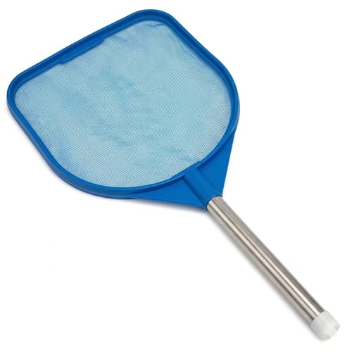 JED Pool Tools Pool Skimmer Net - Handheld Hot Tub Skimmer for Spa, Stock Tank Pool, Small Pool & Aquarium Cleaning (2 ft, Blue)
