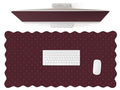 Cute Burgundy Maroon Scalloped Desk Mat with Polka Dot Large Mouse Pad Computer Mat Aesthetic Keyboard Mat for Desktop Laptop Protector for Office & Home - color: A5- Burgundy Pink