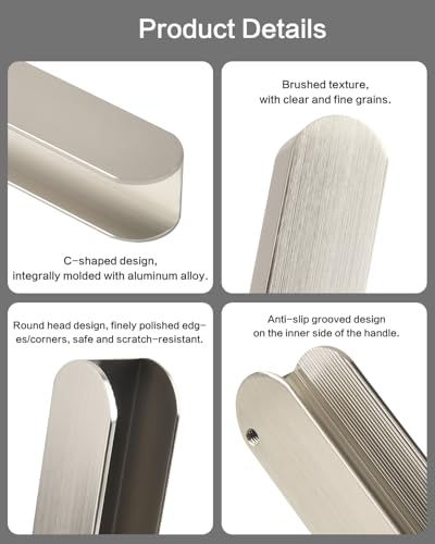 5 Pack Stick On Cabinet Handles Self Adhesive Drawer Pulls Brushed Nickel 4 Inch Peel and Stick Door Handles for Dresser Kitchen Hardware Pull Handle No Drill - color: C-Brushed Nickel, size: 4 Inch
