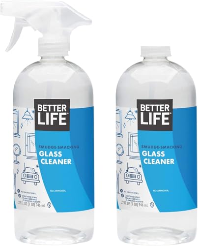 Better Life Glass Cleaner, Streak-free Window Cleaner, Surface Cleaning Spray, Mirror, Screen and Shower Door Cleaner, Removes Fingerprints, Dust, Dirt, Unscented, 32 Oz, Pack of 2 - size: 32 Fl Oz (Pack of 2)