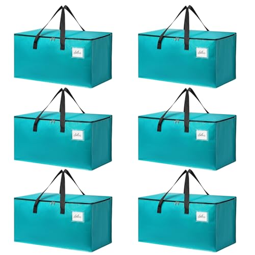 Moving Bags Heavy Duty Sky Blue – Large Packing Bags for Moving, Extra Large Storage Totes with Zippers and Handles - color: Sky Blue