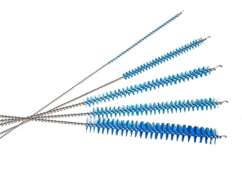 10" Tube Brush Set - 5-Pack Small Gun Cleaning Blue | Commercial grade heavy duty scrubbing, High density chemical resistant bristles, Cleans manufacturing tubes and pipes - color: Blue, size: Small 5 Pack (2mm 3mm 4mm 5mm 6mm)