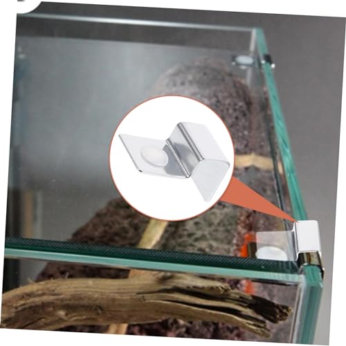 YARNOW Aquarium Clips for Glass Cover 4pcs Stainless Steel Support Bracket Fish Tank Mounting Easy to Clean - size: Size 3