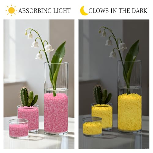 2000PCS Glow in The Dark Rocks for Fish Tank Glow Rocks for Outsode Pond Glow in The Dark Gravel for Aquariums Walkway Pathway Outdoor Plants Landscape(Pink),5-8mm - size: 2000, style: Pink