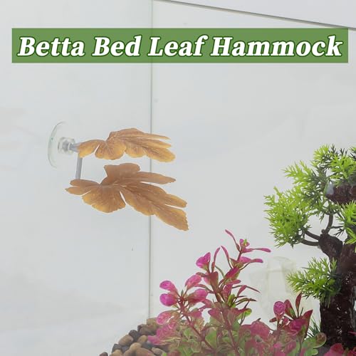 Betta Fish Bed, Betta Leaf Bed, Plastic Betta Hammock, Betta Hammock Pad with Suction Cup, Betta Fish Resting Place Betta Fish Supplies Aquarium Decor, Orange - color: Orange